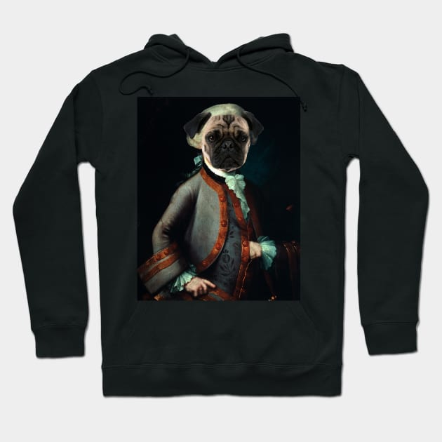 Amadeus Pug gang Mozart Hoodie by Loveday101